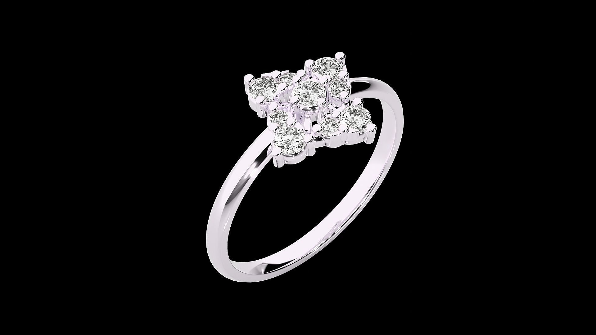 Flower Ultra light wt minimalist Women Ring 3dm stl renders 3D print model_12