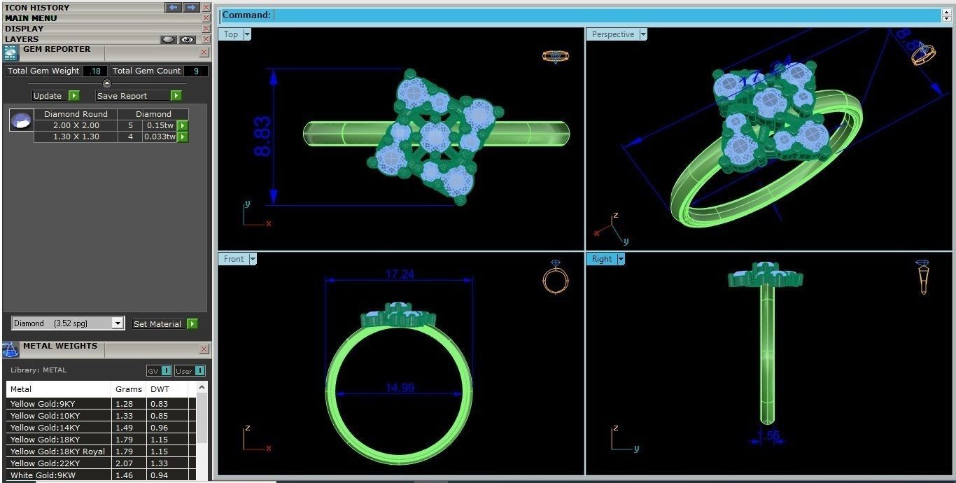 Flower Ultra light wt minimalist Women Ring 3dm stl renders 3D print model_4