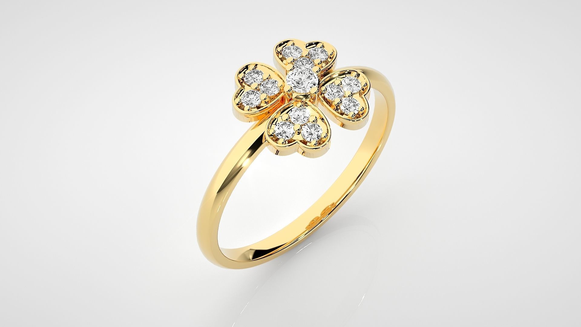 Flower Ultra light wt minimalist Women Ring 3dm stl renders 3D print model_15