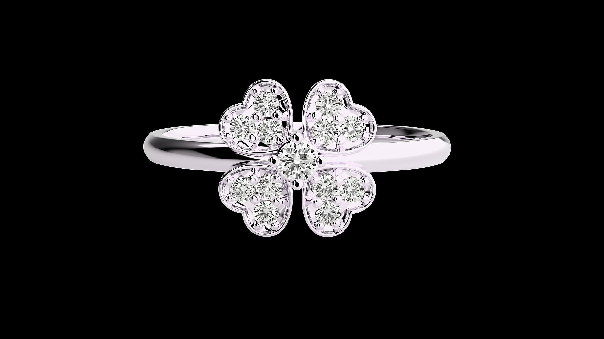 Flower Ultra light wt minimalist Women Ring 3dm stl renders 3D print model_10