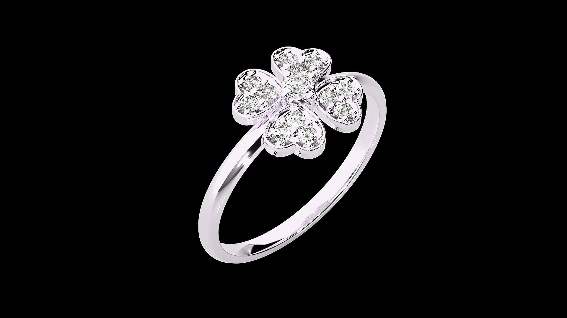 Flower Ultra light wt minimalist Women Ring 3dm stl renders 3D print model_12