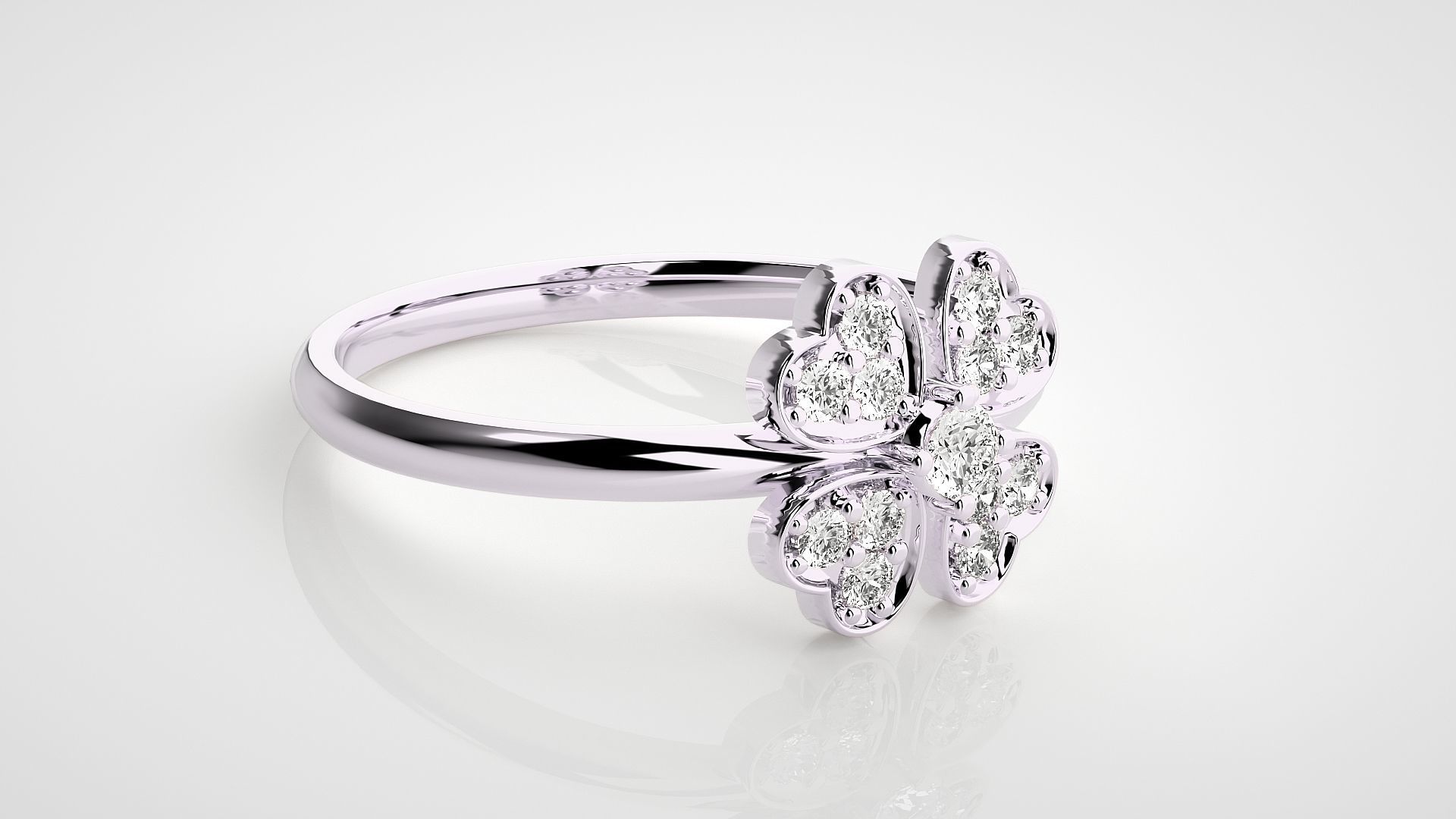 Flower Ultra light wt minimalist Women Ring 3dm stl renders 3D print model_8