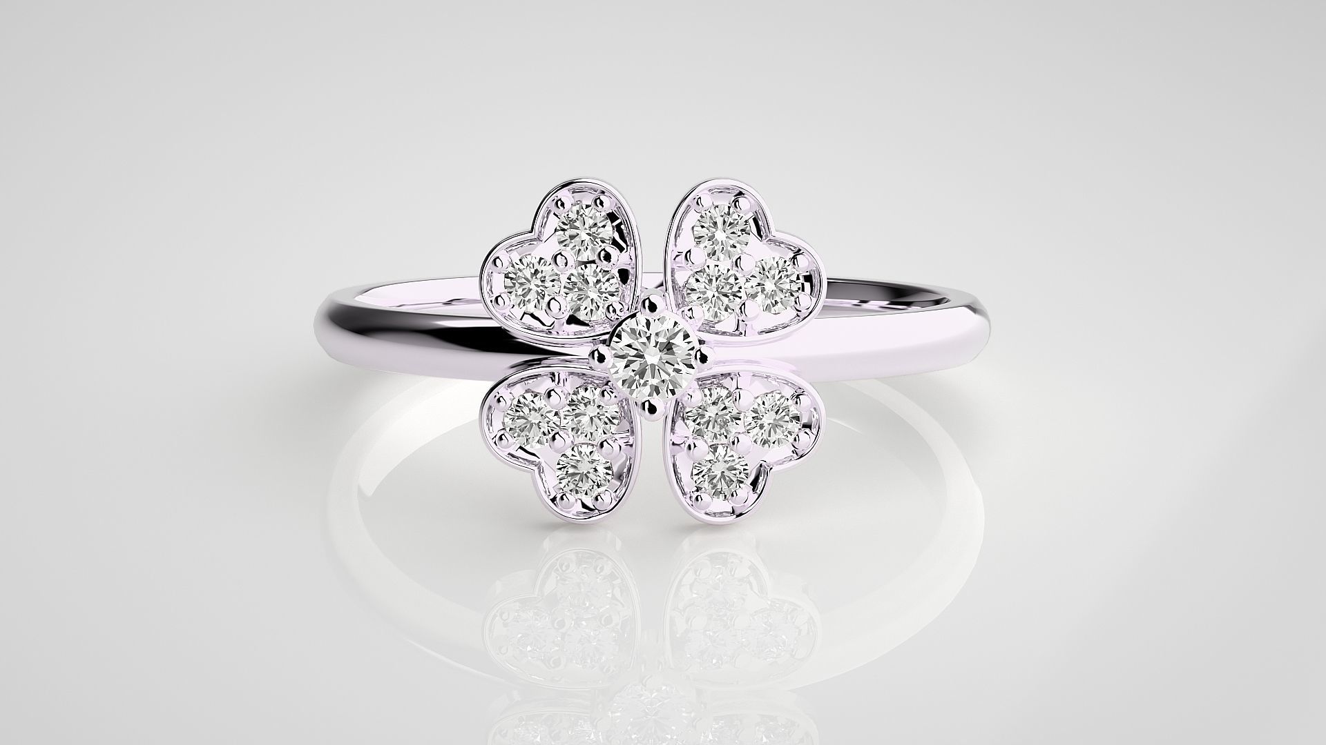 Flower Ultra light wt minimalist Women Ring 3dm stl renders 3D print model_7