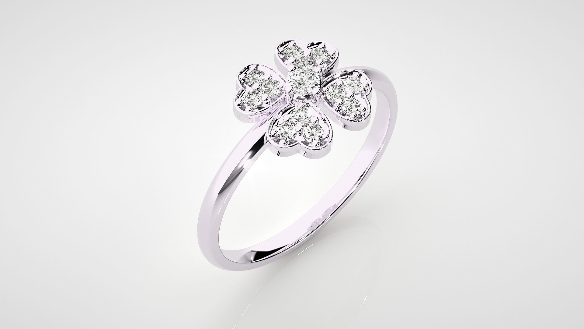 Flower Ultra light wt minimalist Women Ring 3dm stl renders 3D print model_9