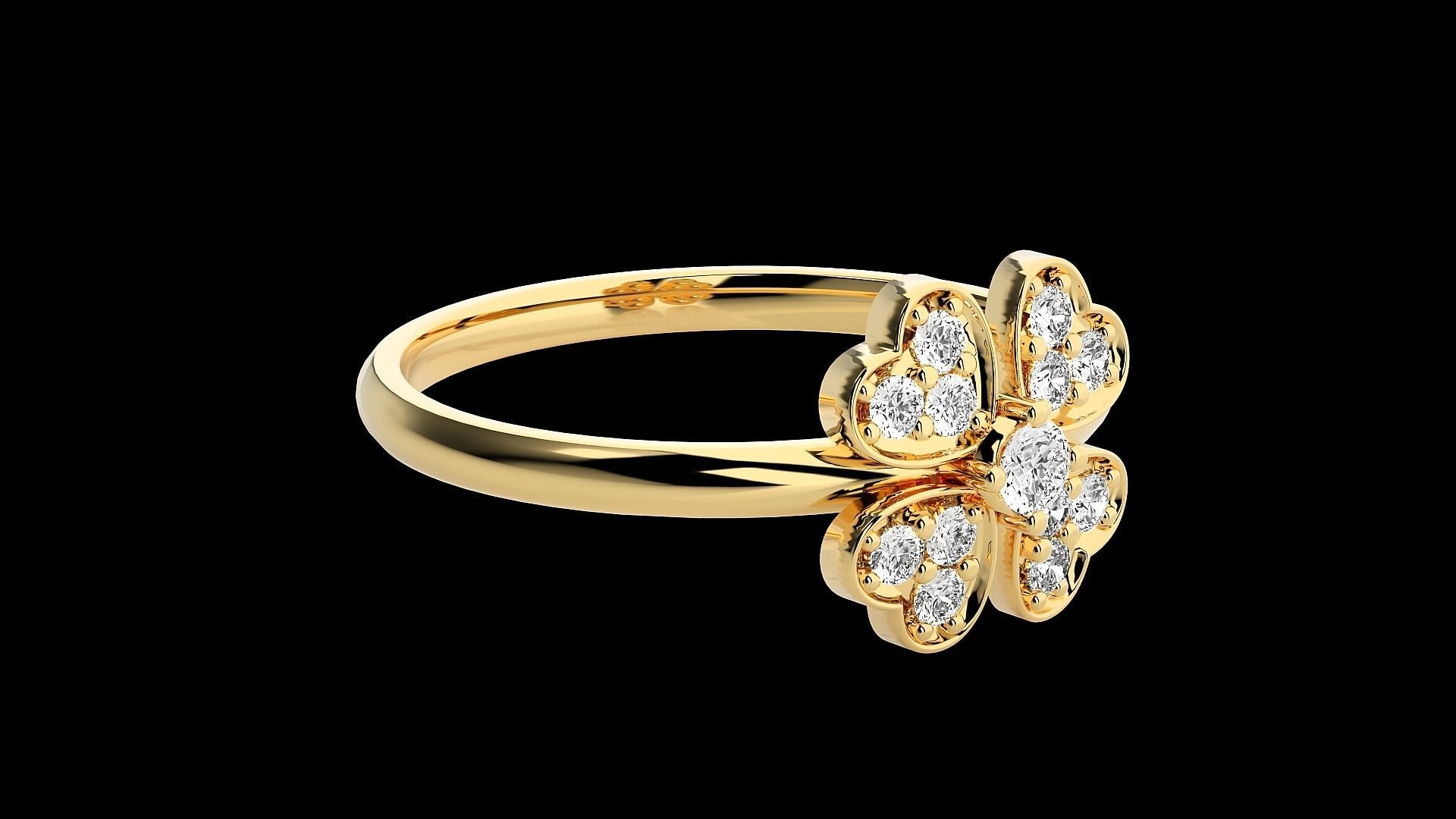 Flower Ultra light wt minimalist Women Ring 3dm stl renders 3D print model_17