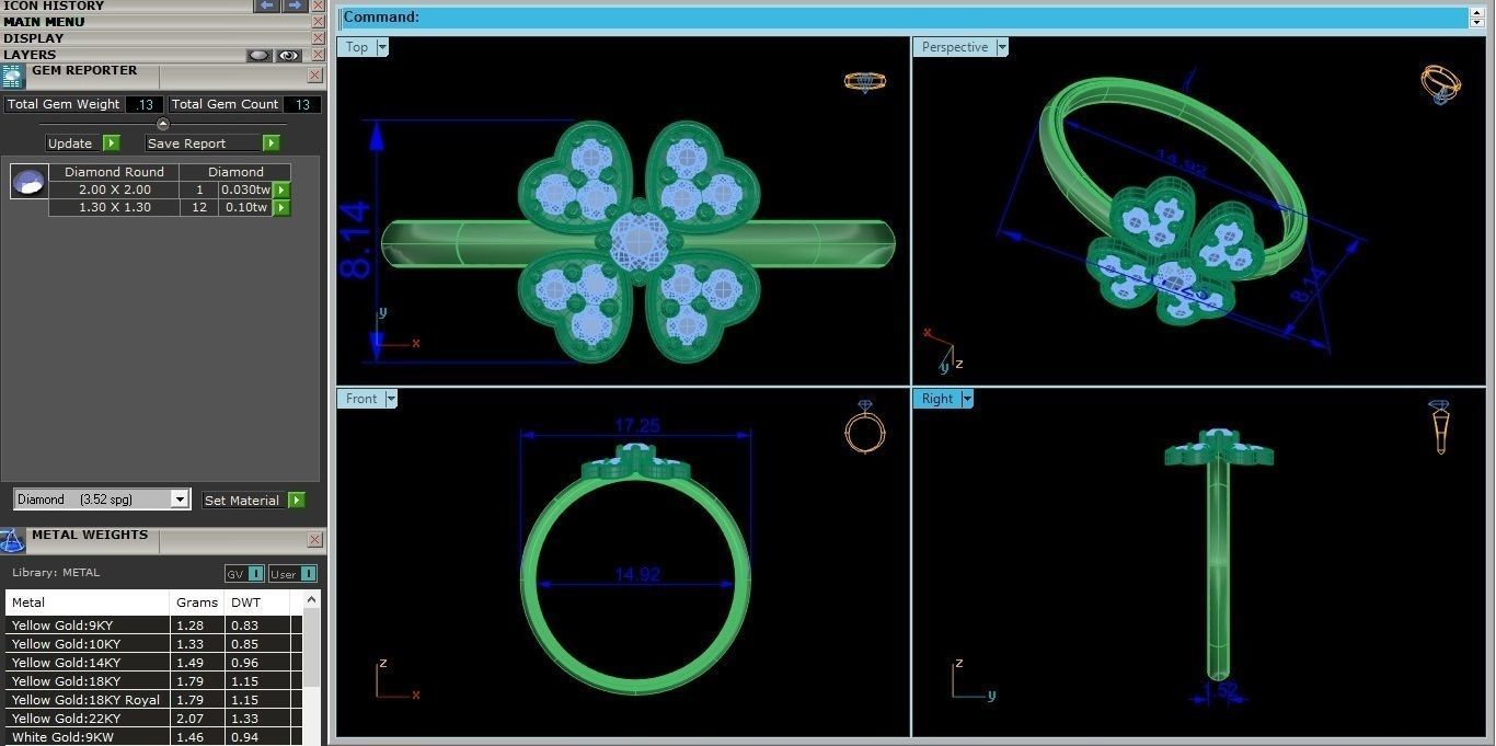 Flower Ultra light wt minimalist Women Ring 3dm stl renders 3D print model_4