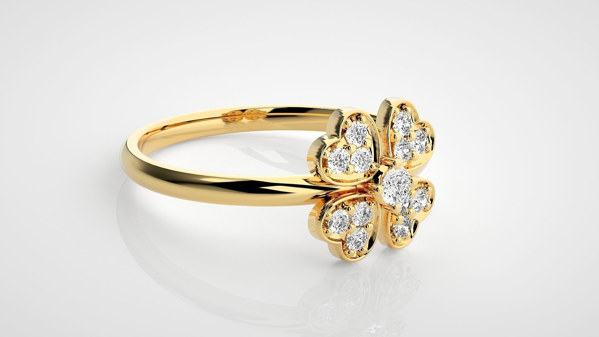 Flower Ultra light wt minimalist Women Ring 3dm stl renders 3D print model_14