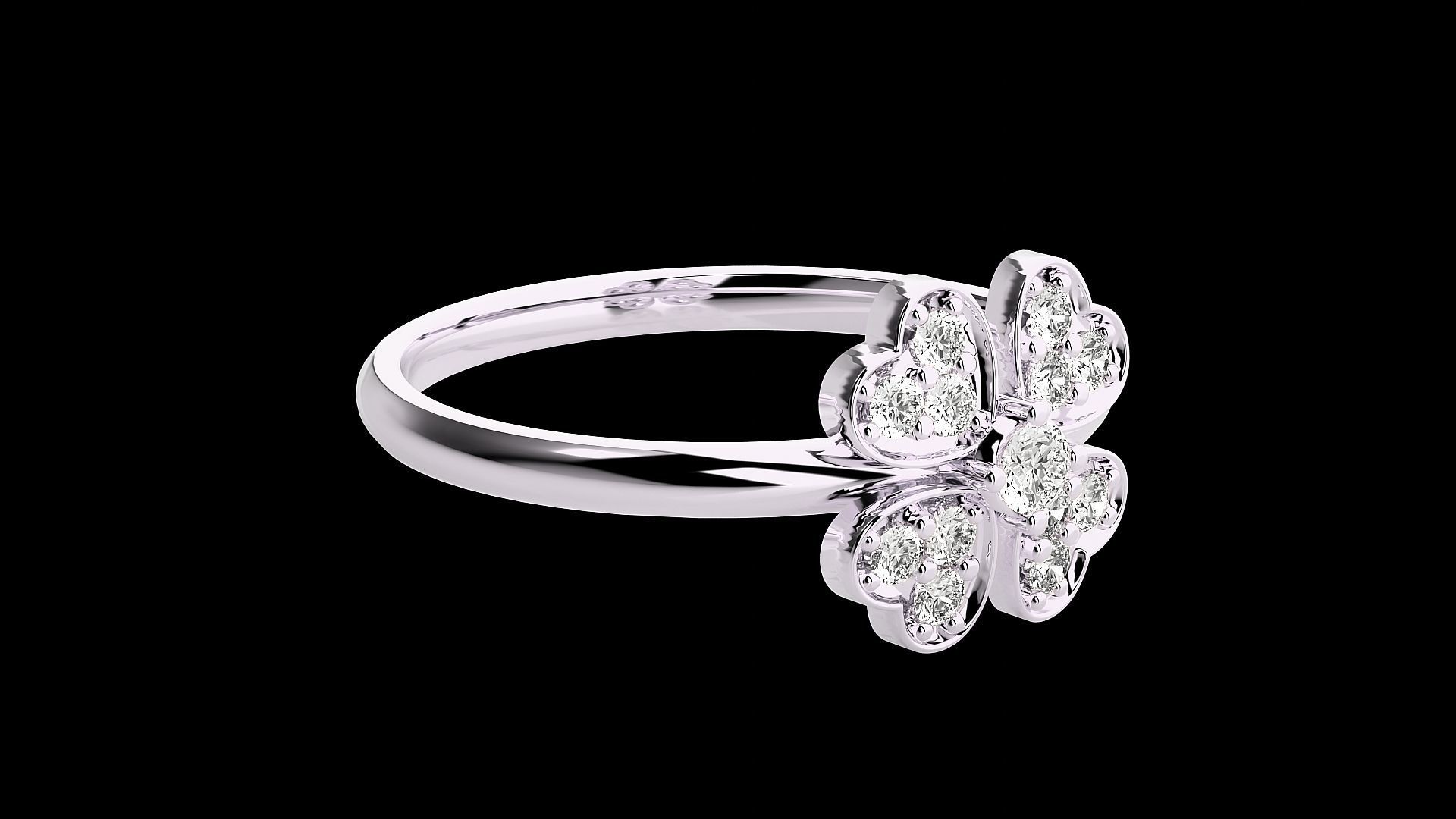 Flower Ultra light wt minimalist Women Ring 3dm stl renders 3D print model_11