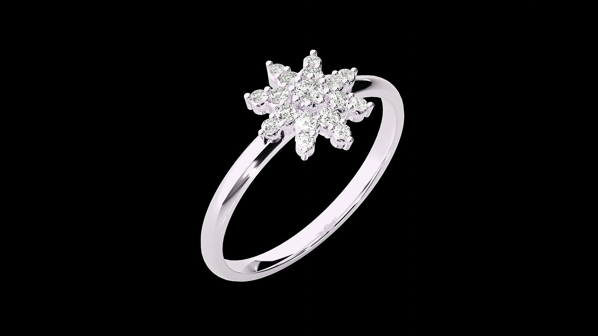 Flower Ultra light wt minimalist Women Ring 3dm stl renders 3D print model_12