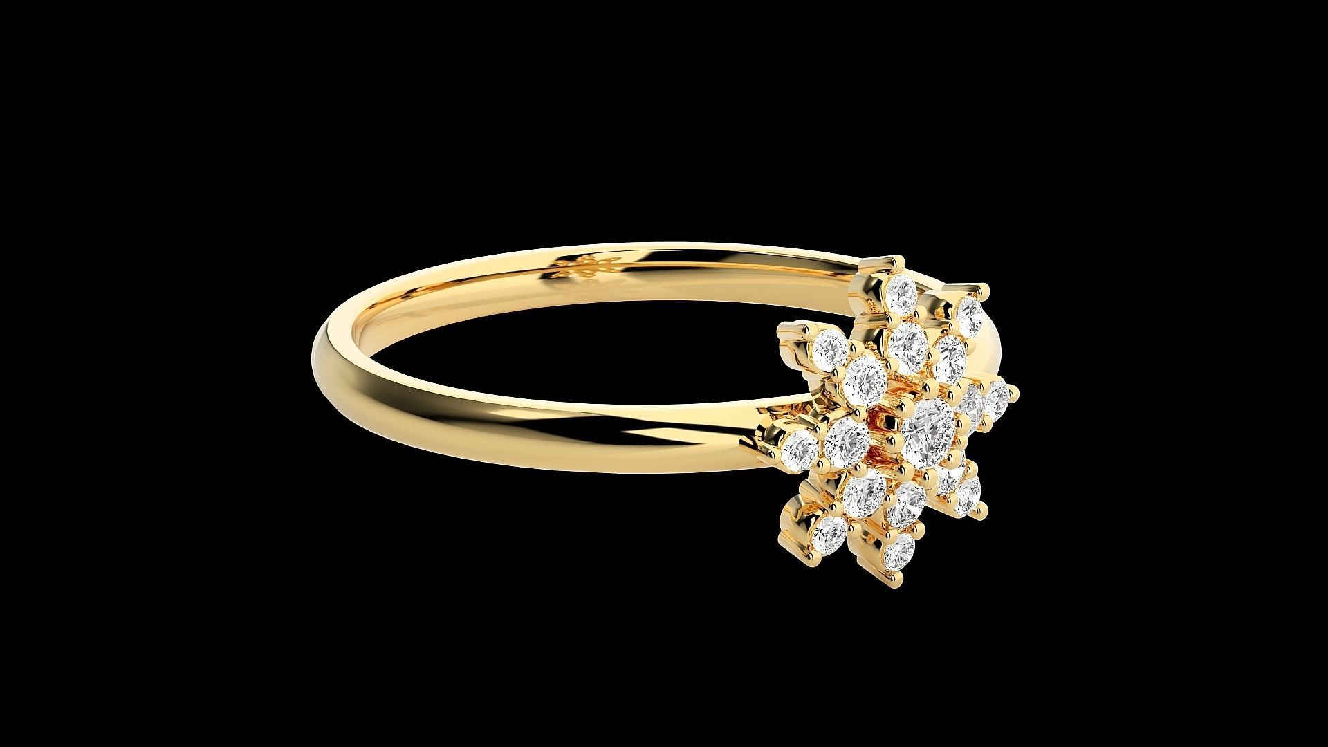 Flower Ultra light wt minimalist Women Ring 3dm stl renders 3D print model_17