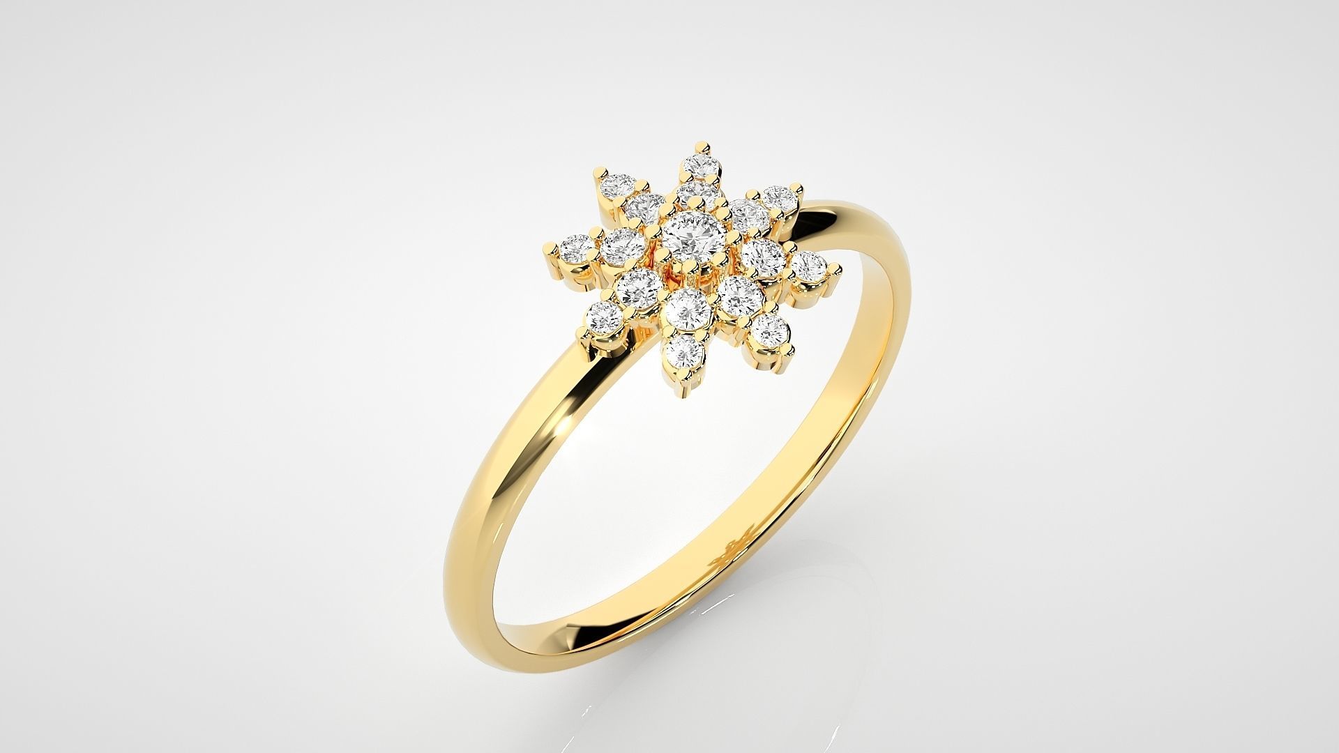 Flower Ultra light wt minimalist Women Ring 3dm stl renders 3D print model_15