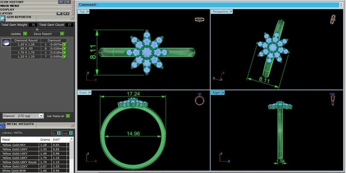 Flower Ultra light wt minimalist Women Ring 3dm stl renders 3D print model_4