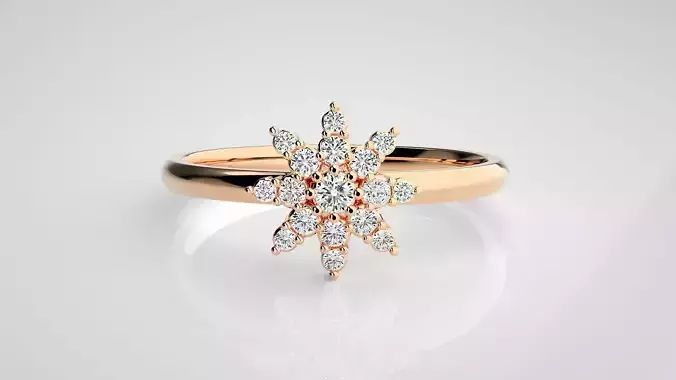 Flower Ultra light wt minimalist Women Ring 3dm stl renders 3D print model