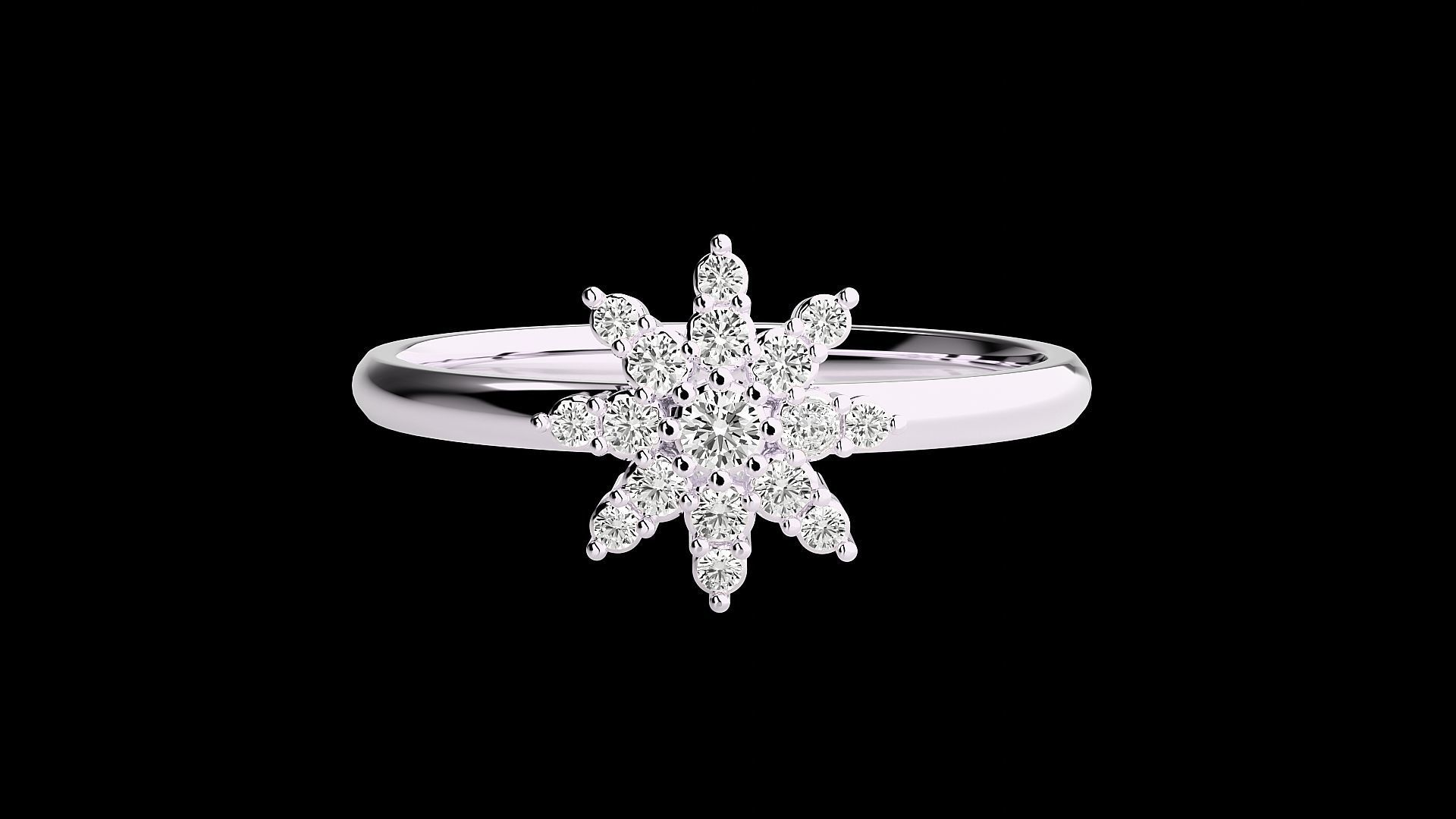 Flower Ultra light wt minimalist Women Ring 3dm stl renders 3D print model_10