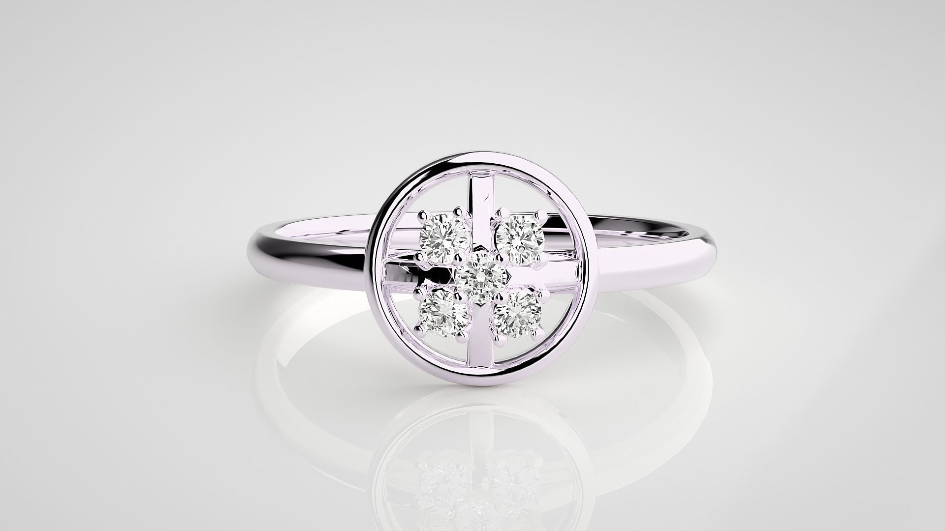 Circle Ultra light wt minimalist Women Ring 3dm stl renders 3D print model_7