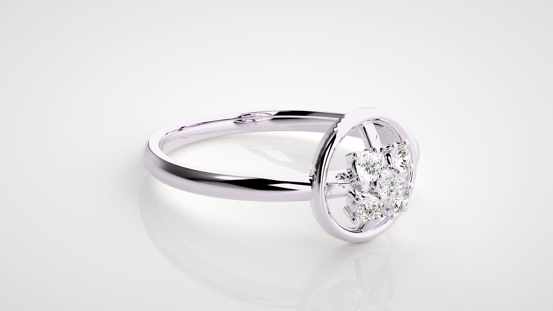 Circle Ultra light wt minimalist Women Ring 3dm stl renders 3D print model_8