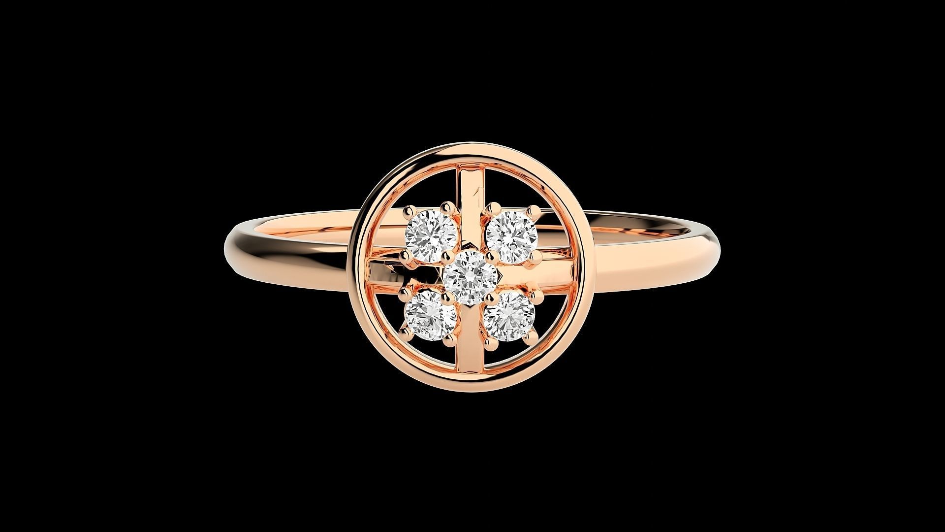 Circle Ultra light wt minimalist Women Ring 3dm stl renders 3D print model_3