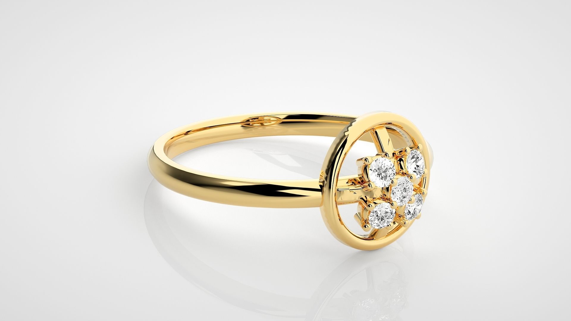 Circle Ultra light wt minimalist Women Ring 3dm stl renders 3D print model_14