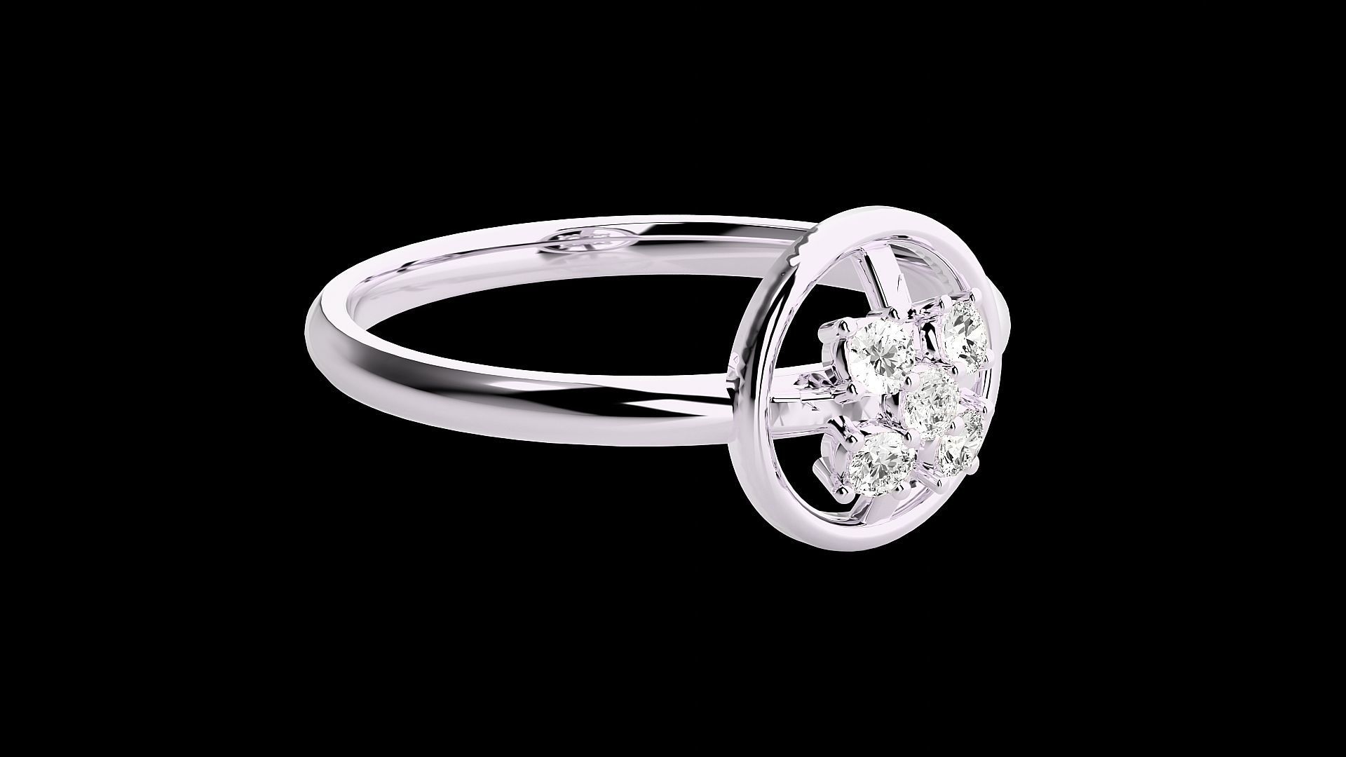 Circle Ultra light wt minimalist Women Ring 3dm stl renders 3D print model_11