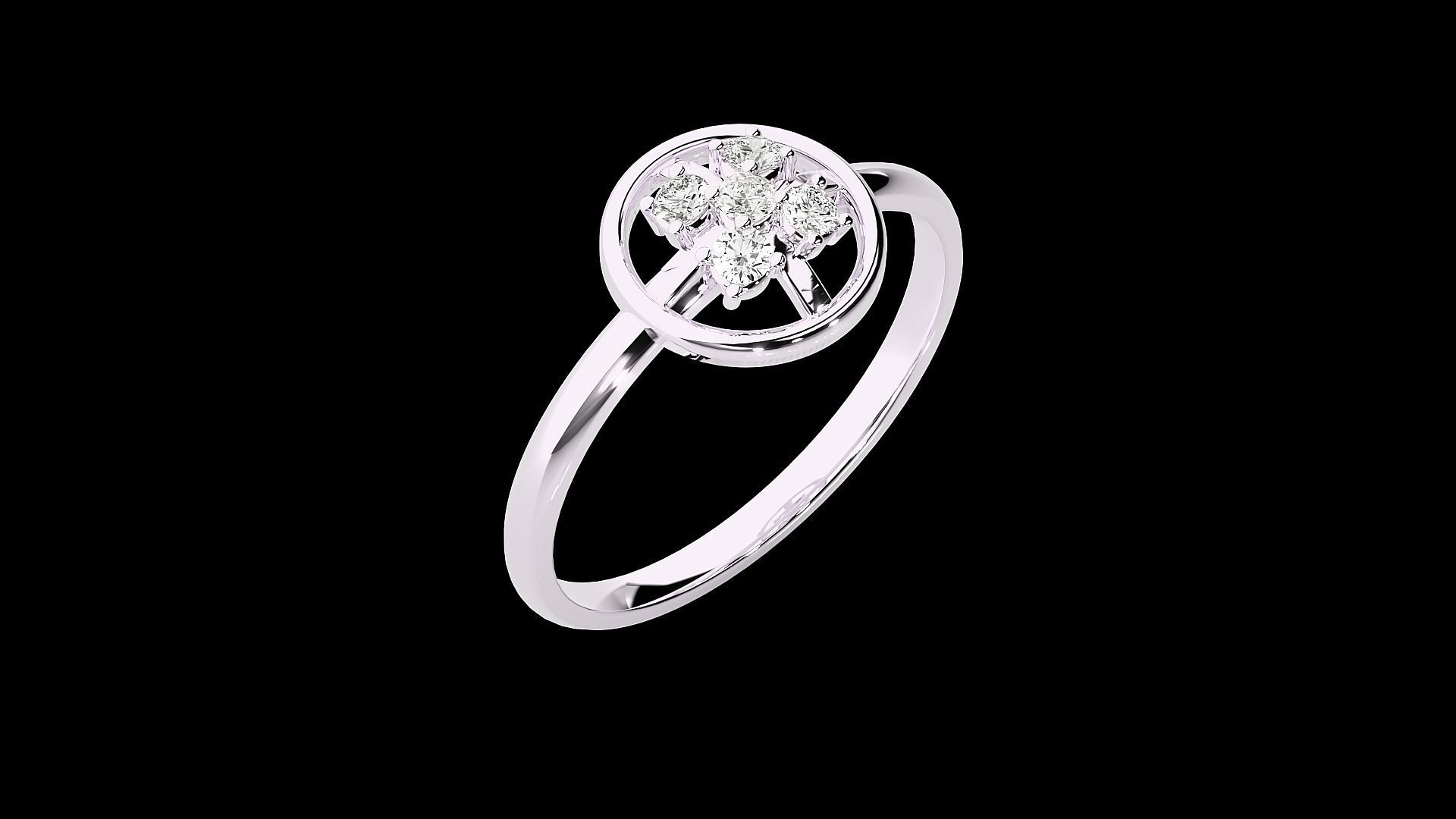 Circle Ultra light wt minimalist Women Ring 3dm stl renders 3D print model_12