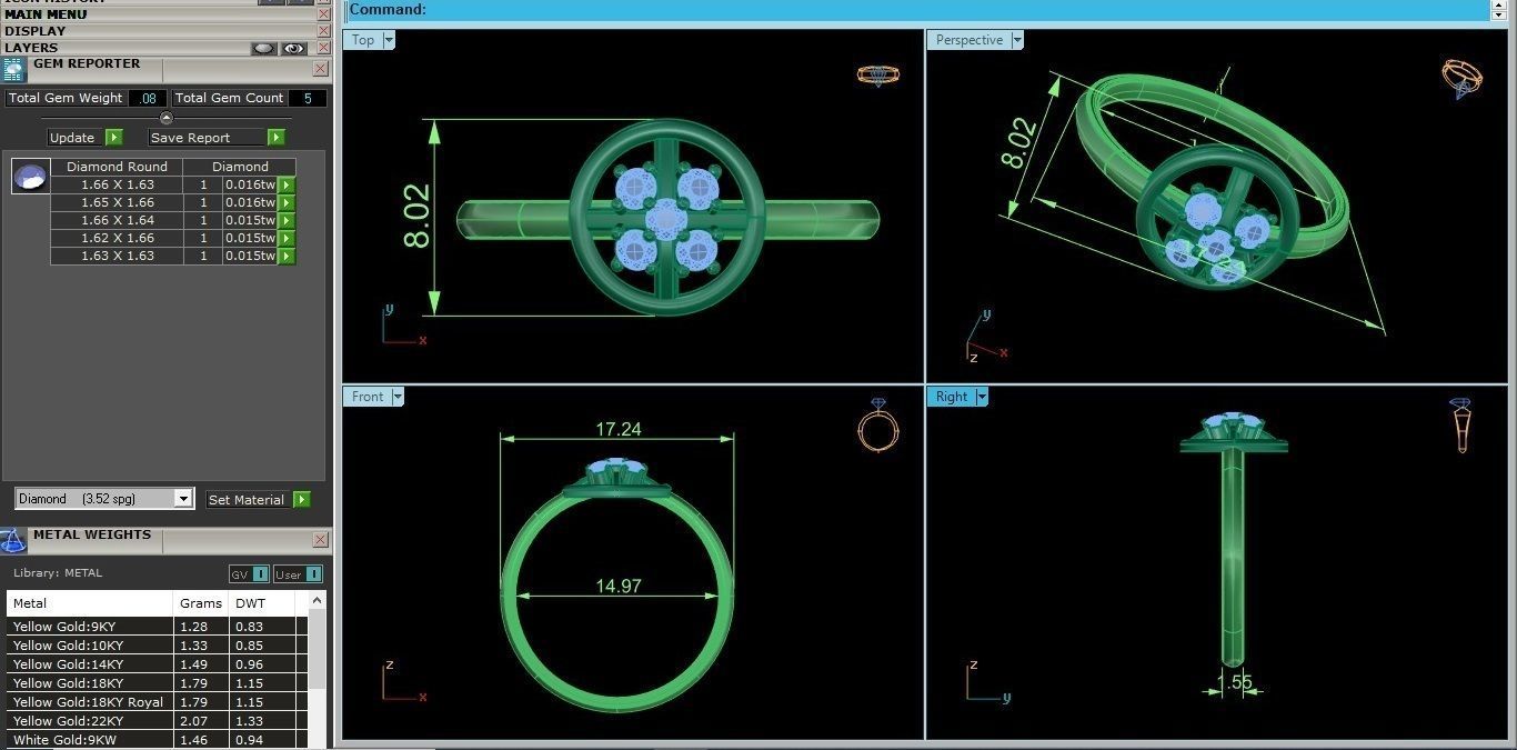 Circle Ultra light wt minimalist Women Ring 3dm stl renders 3D print model_4