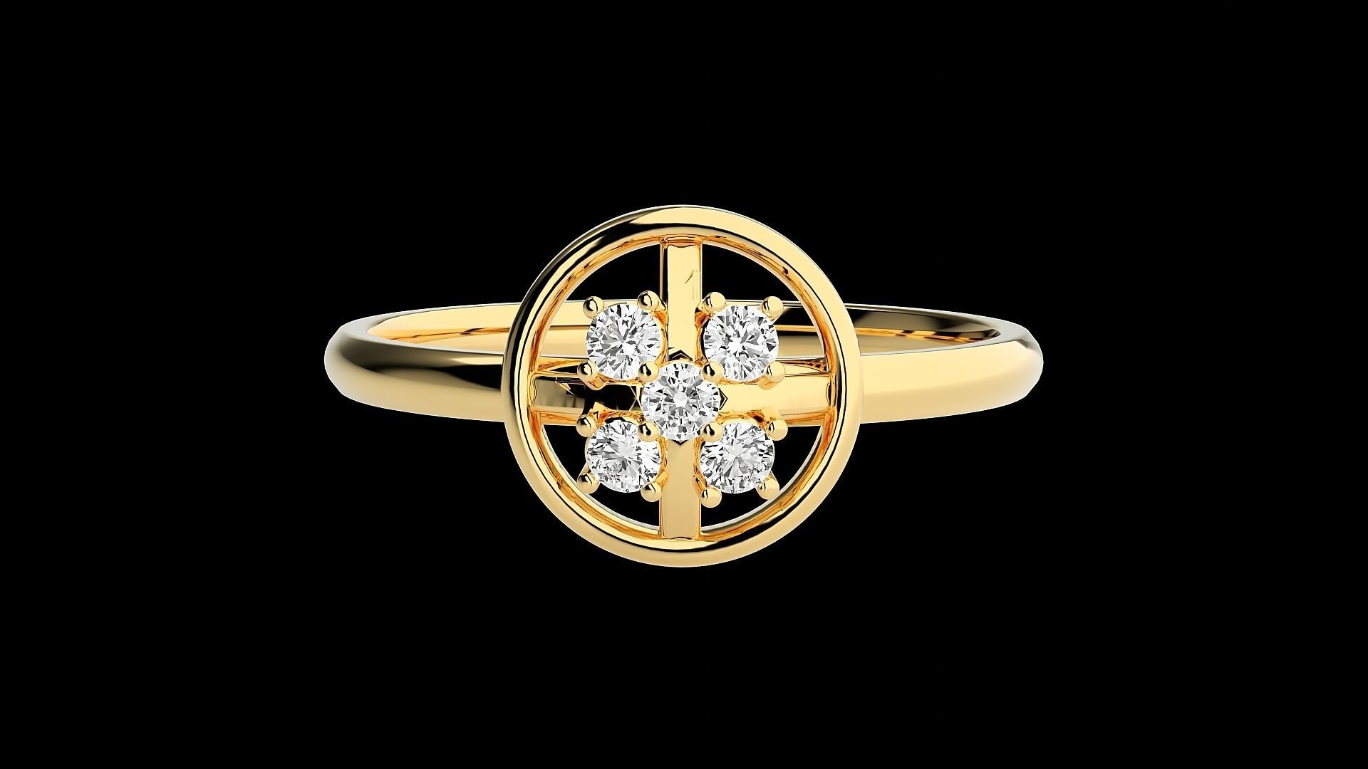 Circle Ultra light wt minimalist Women Ring 3dm stl renders 3D print model_16