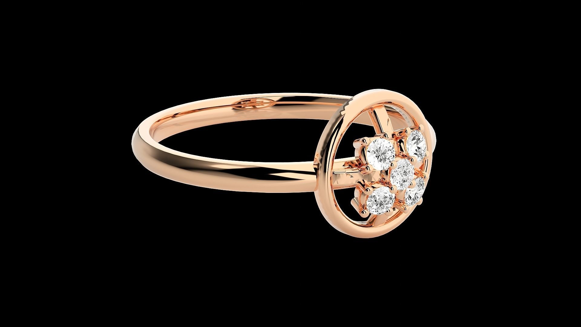 Circle Ultra light wt minimalist Women Ring 3dm stl renders 3D print model_5