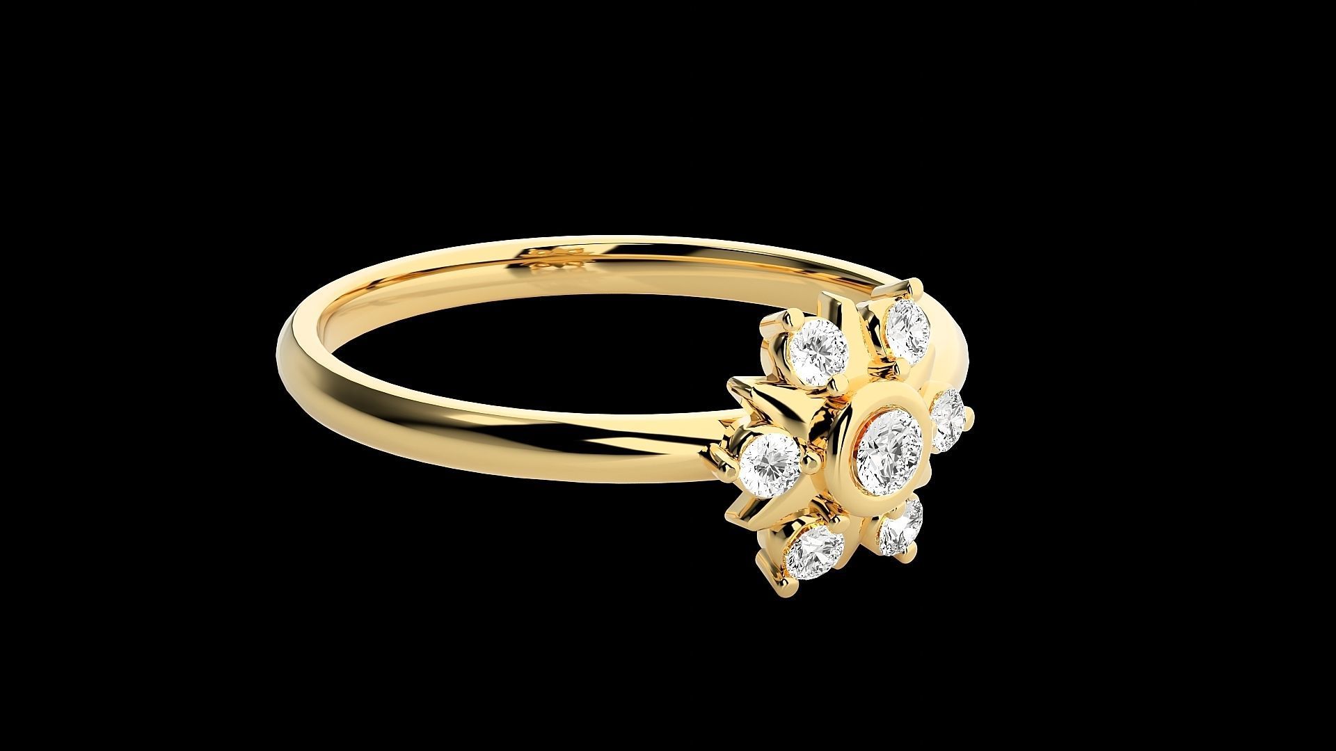 Star Ultra light wt minimalist Women Ring 3dm stl renders 3D print model_17