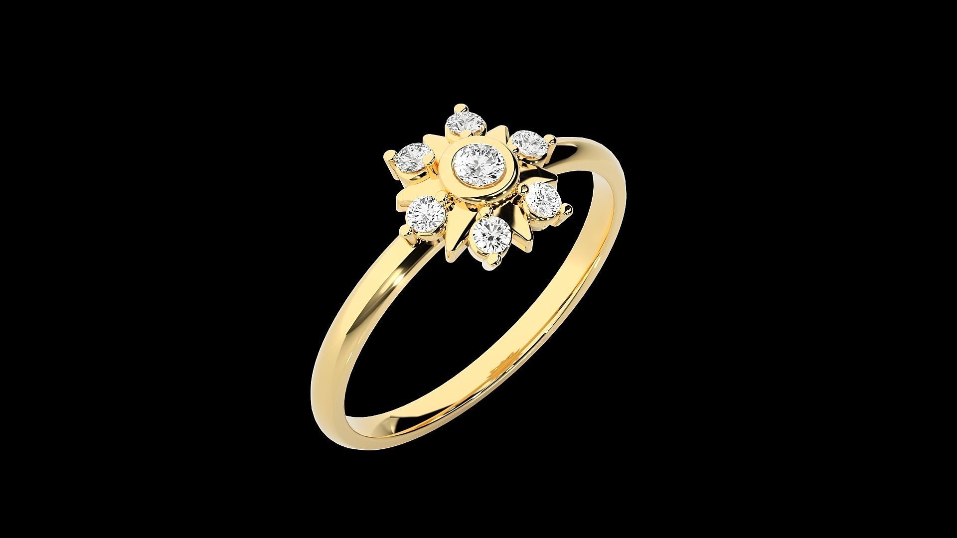 Star Ultra light wt minimalist Women Ring 3dm stl renders 3D print model_18
