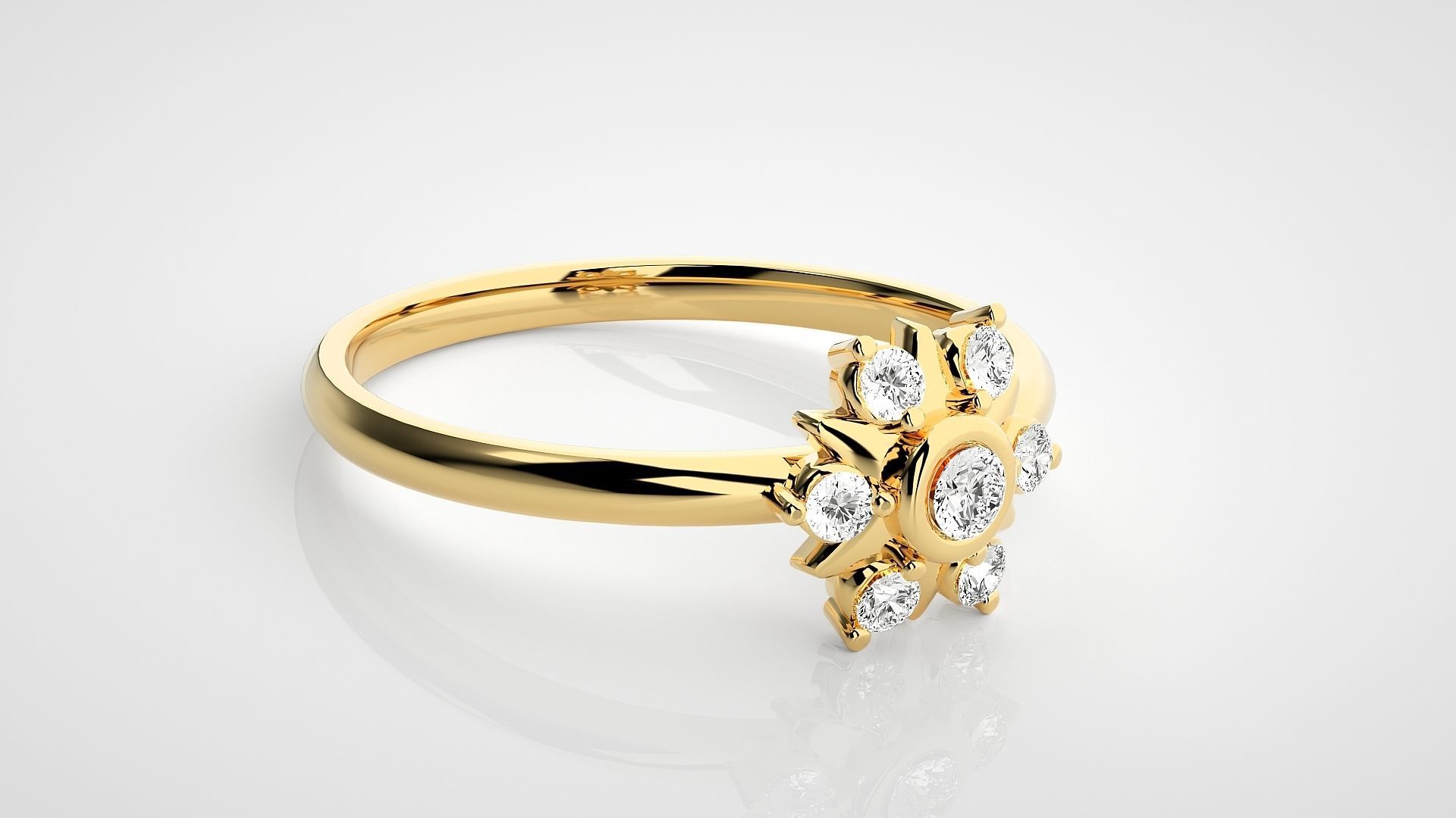 Star Ultra light wt minimalist Women Ring 3dm stl renders 3D print model_14