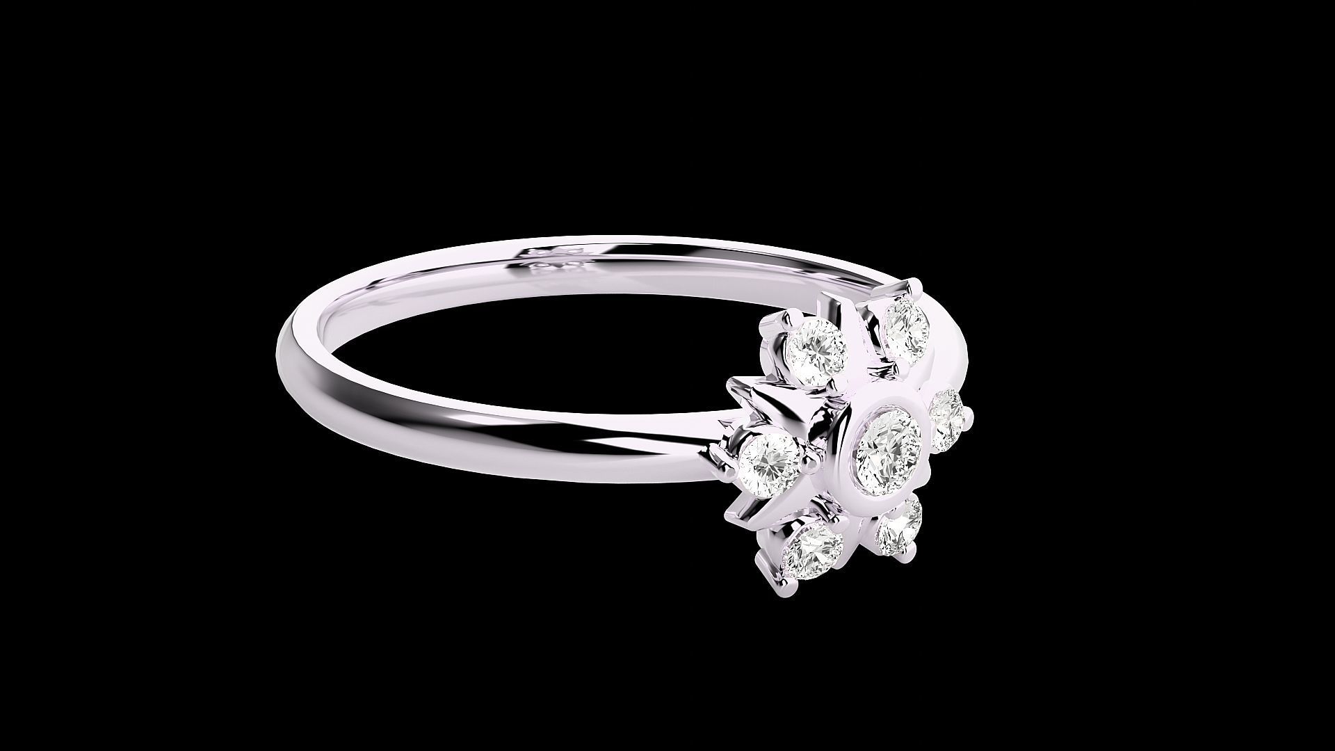 Star Ultra light wt minimalist Women Ring 3dm stl renders 3D print model_11