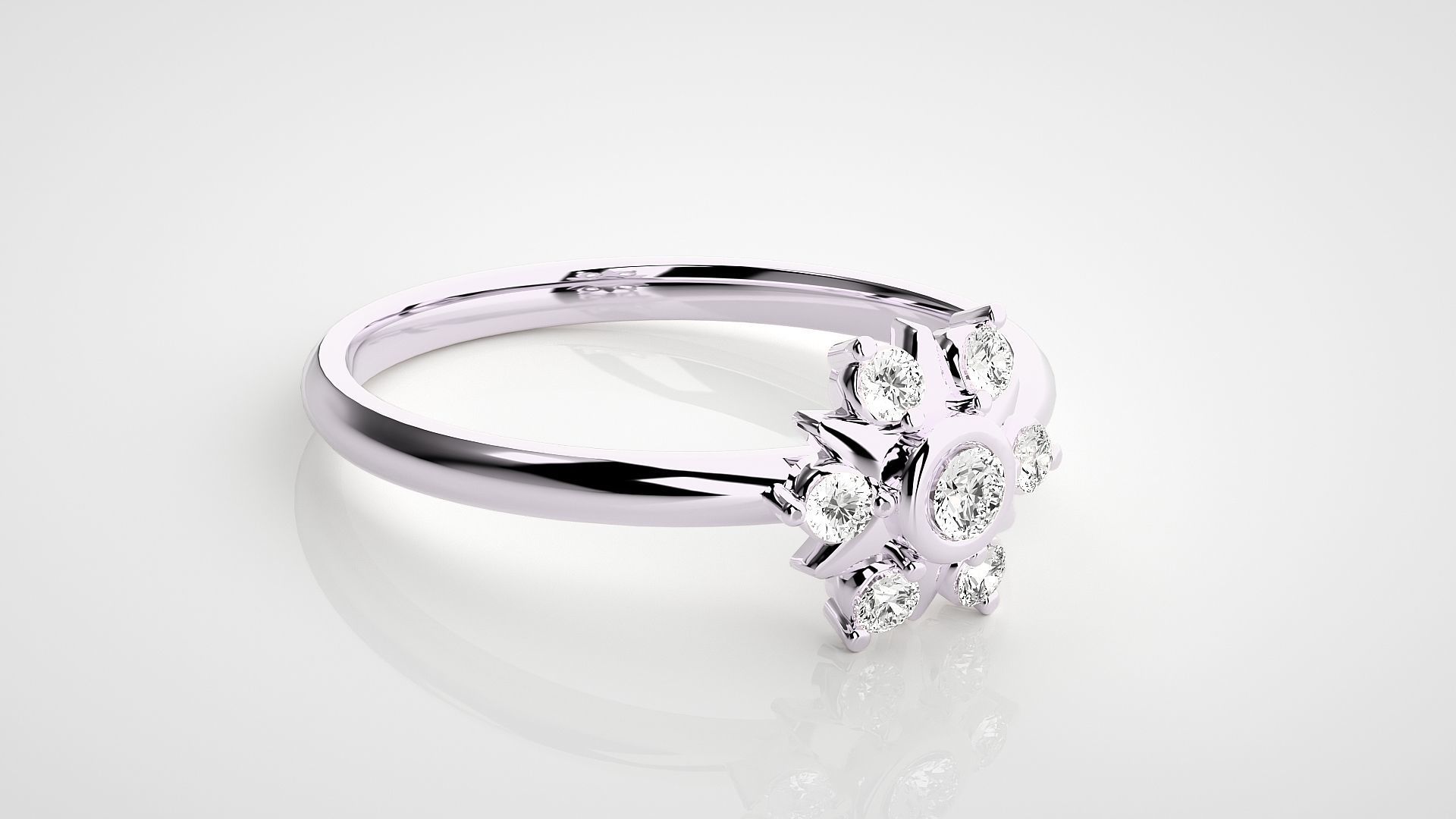 Star Ultra light wt minimalist Women Ring 3dm stl renders 3D print model_8