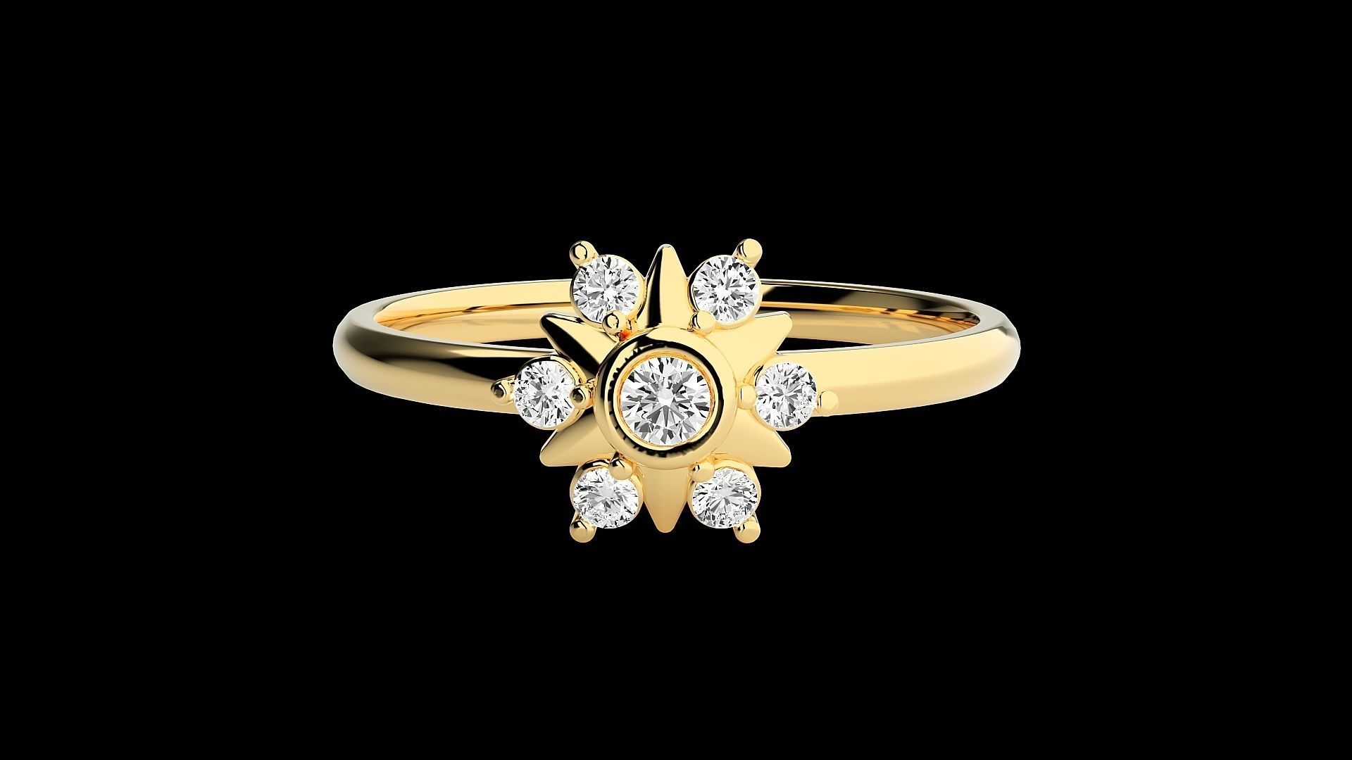 Star Ultra light wt minimalist Women Ring 3dm stl renders 3D print model_16