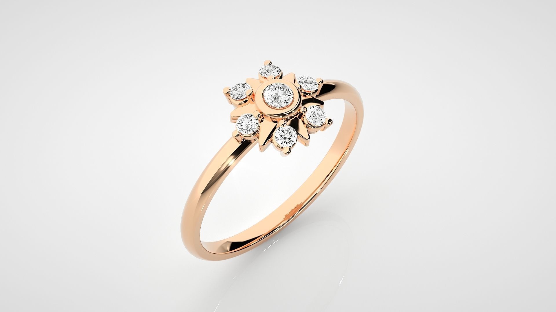 Star Ultra light wt minimalist Women Ring 3dm stl renders 3D print model_2