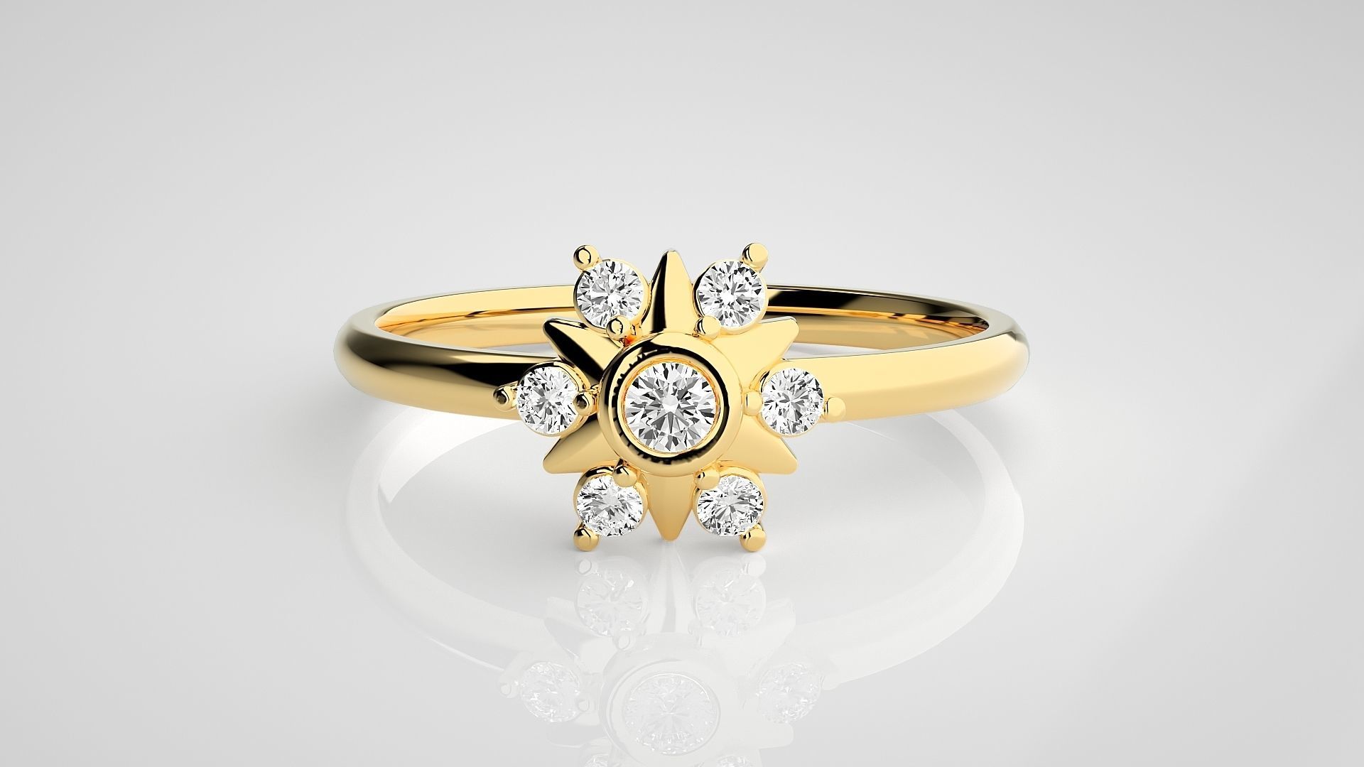 Star Ultra light wt minimalist Women Ring 3dm stl renders 3D print model_13