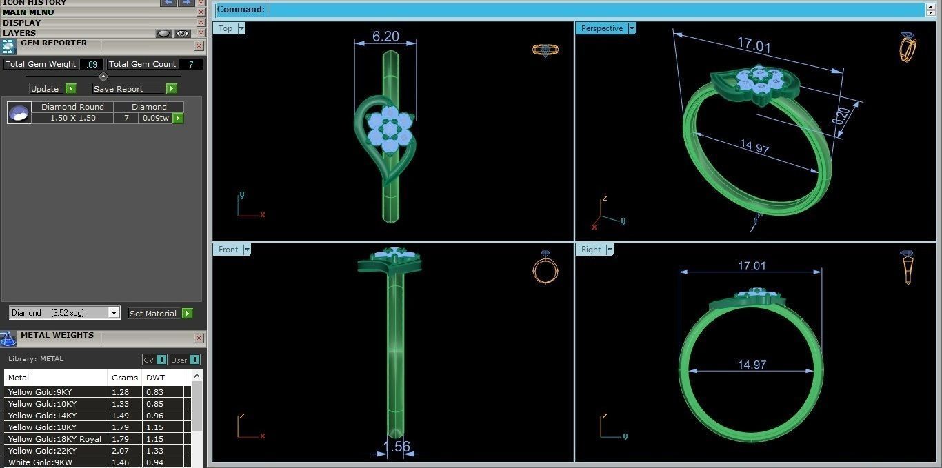Ultra light wt minimalist Women Ring 3dm stl renders 3D print model_3