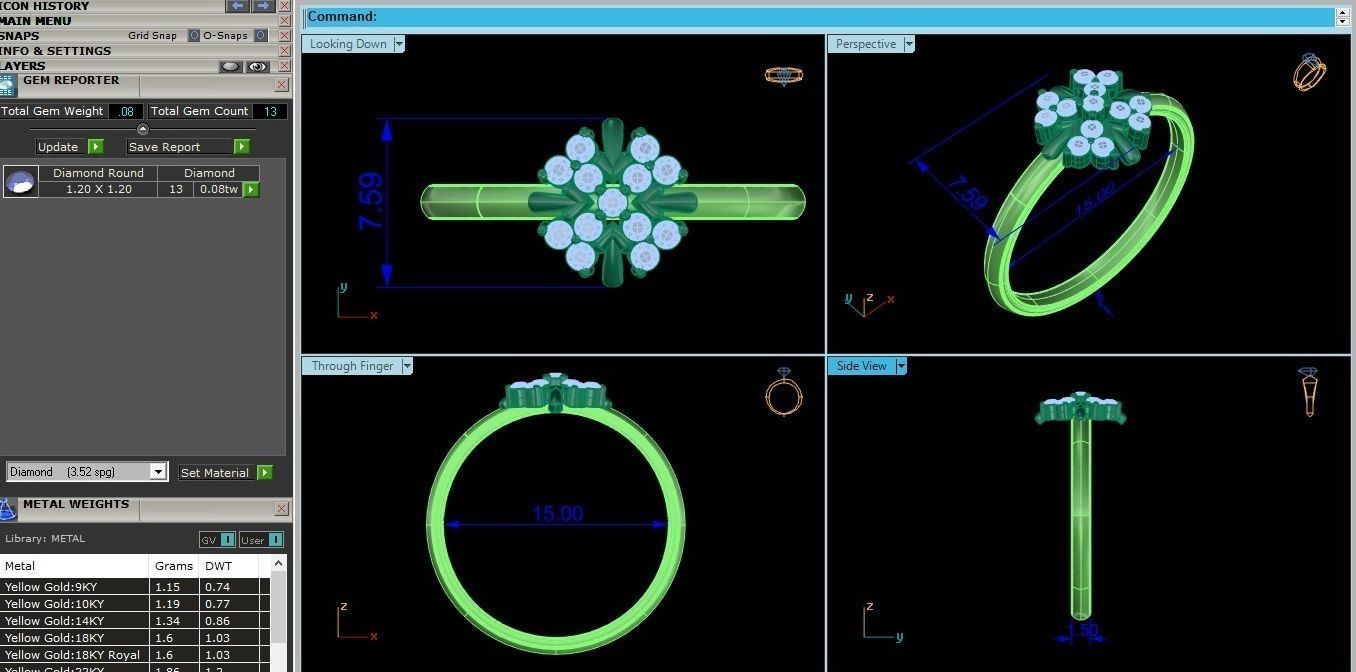 Centralized Arrow Ultra light wt minimalist Women Ring 3dm stl 3D print model_3