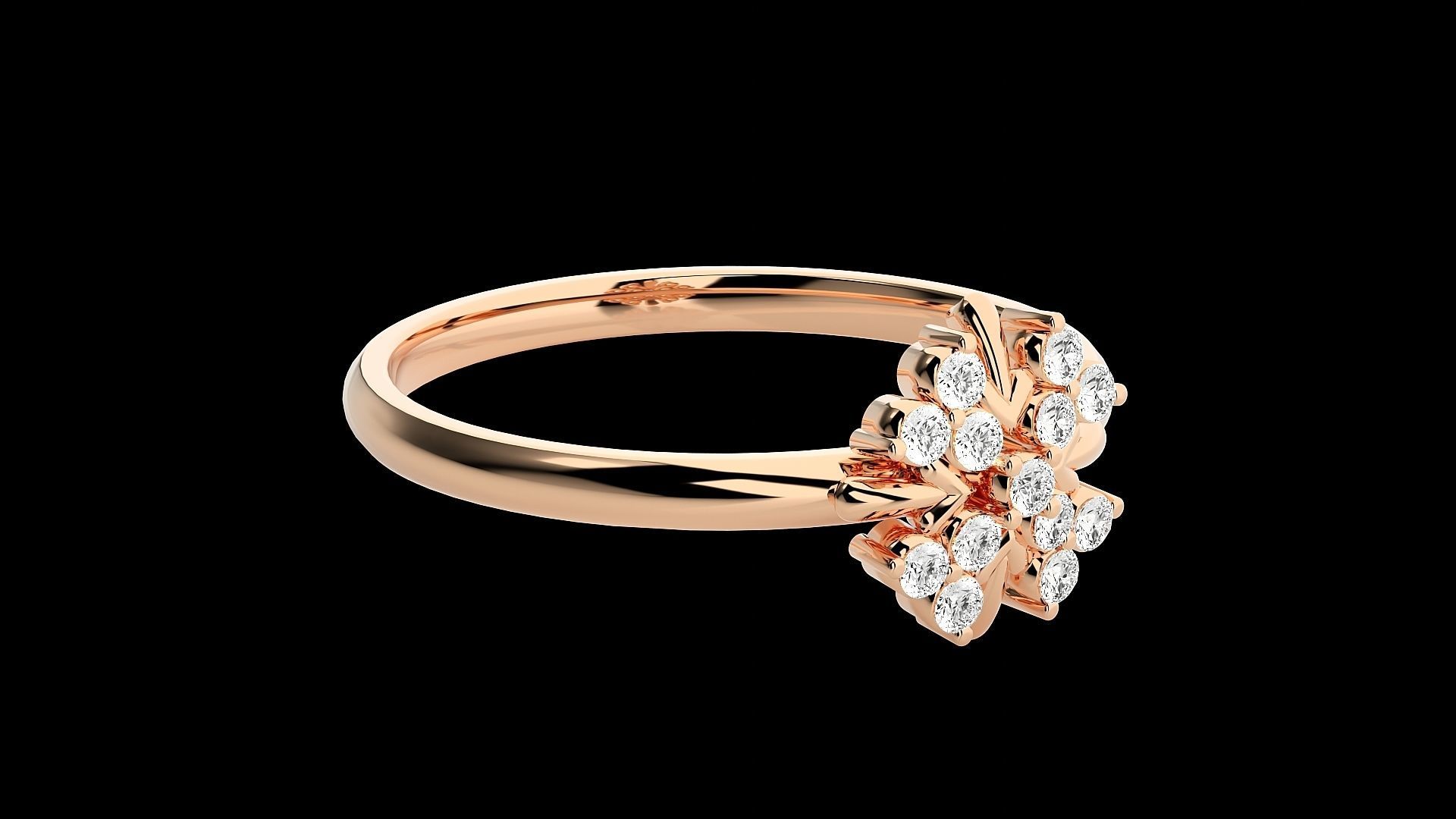 Centralized Arrow Ultra light wt minimalist Women Ring 3dm stl 3D print model_5