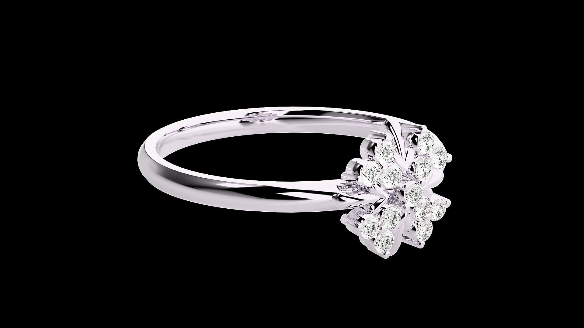 Centralized Arrow Ultra light wt minimalist Women Ring 3dm stl 3D print model_11