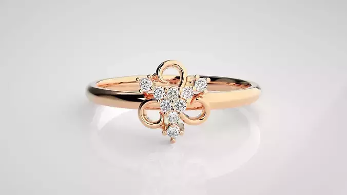 Flower Ultra light wt minimalist Women Ring 3dm stl renders 3D print model