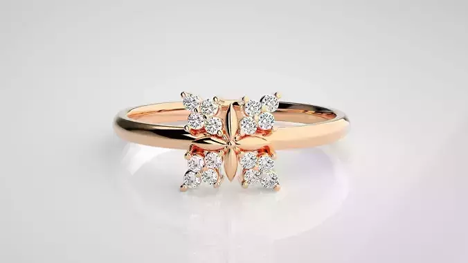 Flower Ultra light wt minimalist Women Ring 3dm stl renders 3D print model