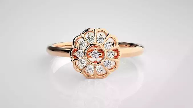 Flower Ultra light wt minimalist Women Ring 3dm stl renders 3D print model