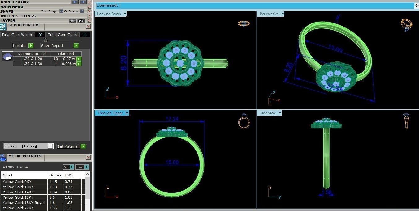 Flower Ultra light wt minimalist Women Ring 3dm stl renders 3D print model_4
