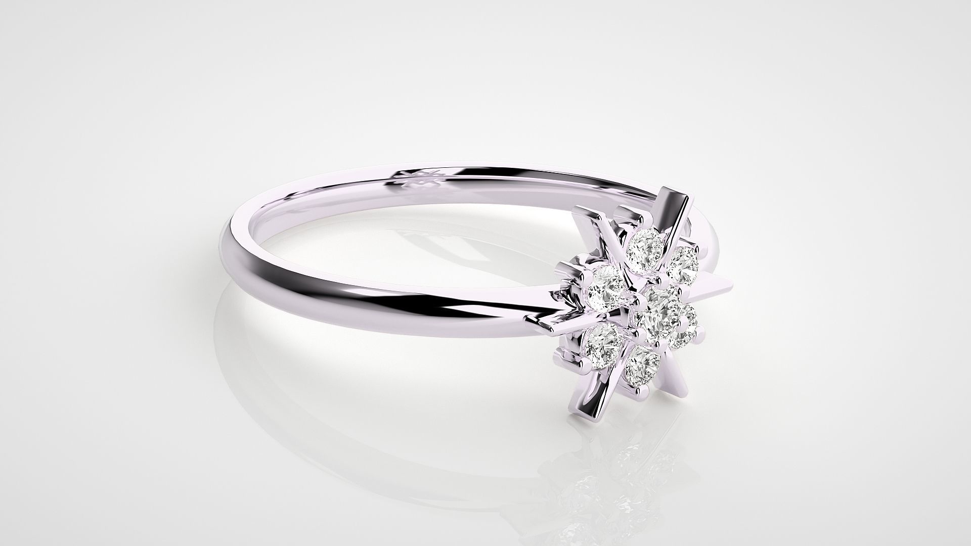 Star Ultra light wt minimalist Women Ring 3dm stl renders 3D print model_8