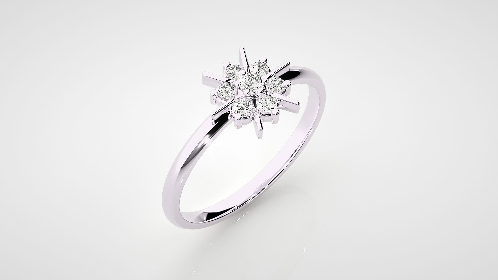 Star Ultra light wt minimalist Women Ring 3dm stl renders 3D print model_9
