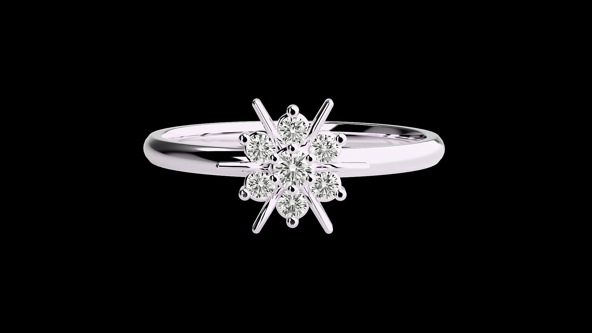 Star Ultra light wt minimalist Women Ring 3dm stl renders 3D print model_10