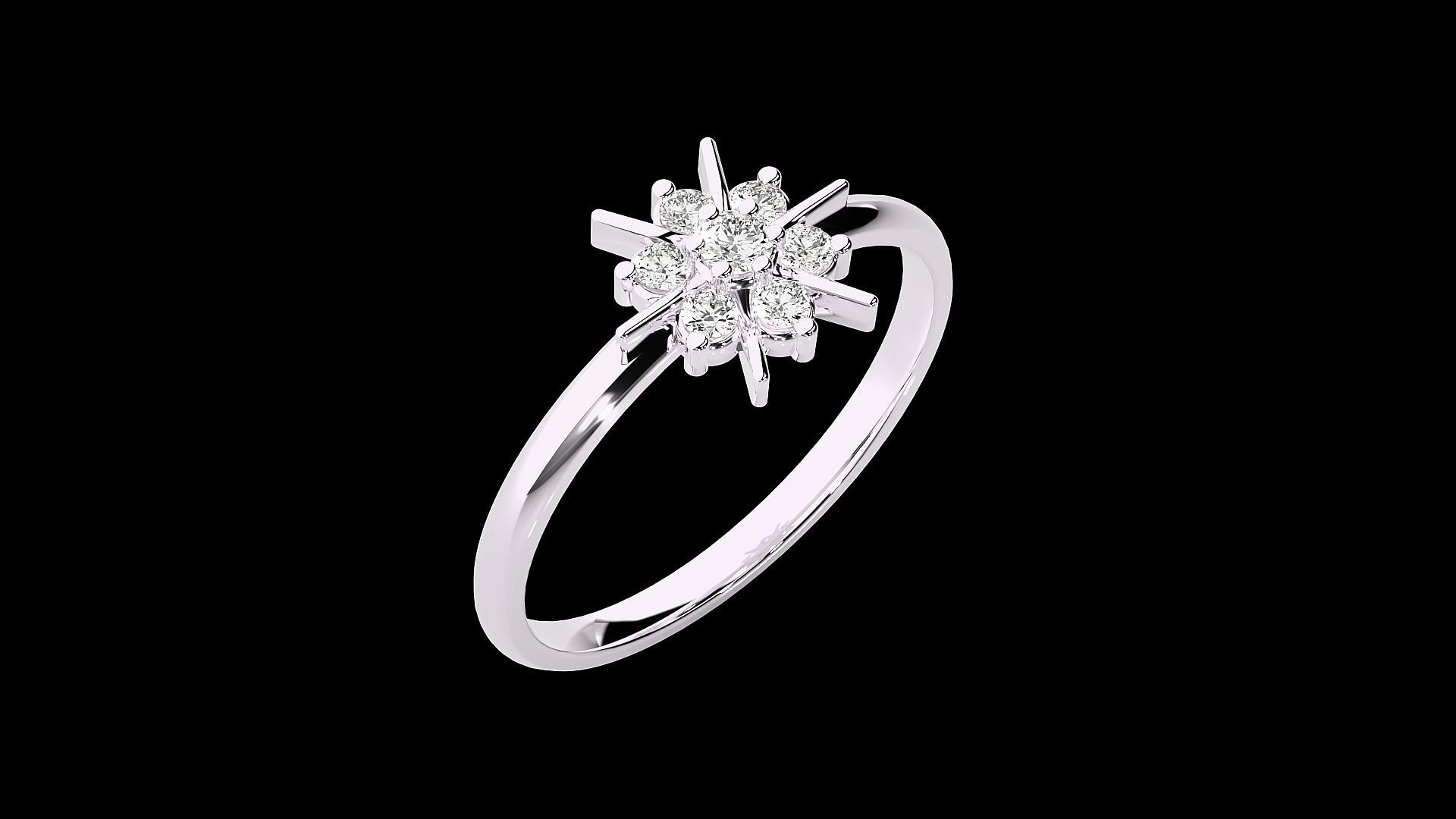 Star Ultra light wt minimalist Women Ring 3dm stl renders 3D print model_12