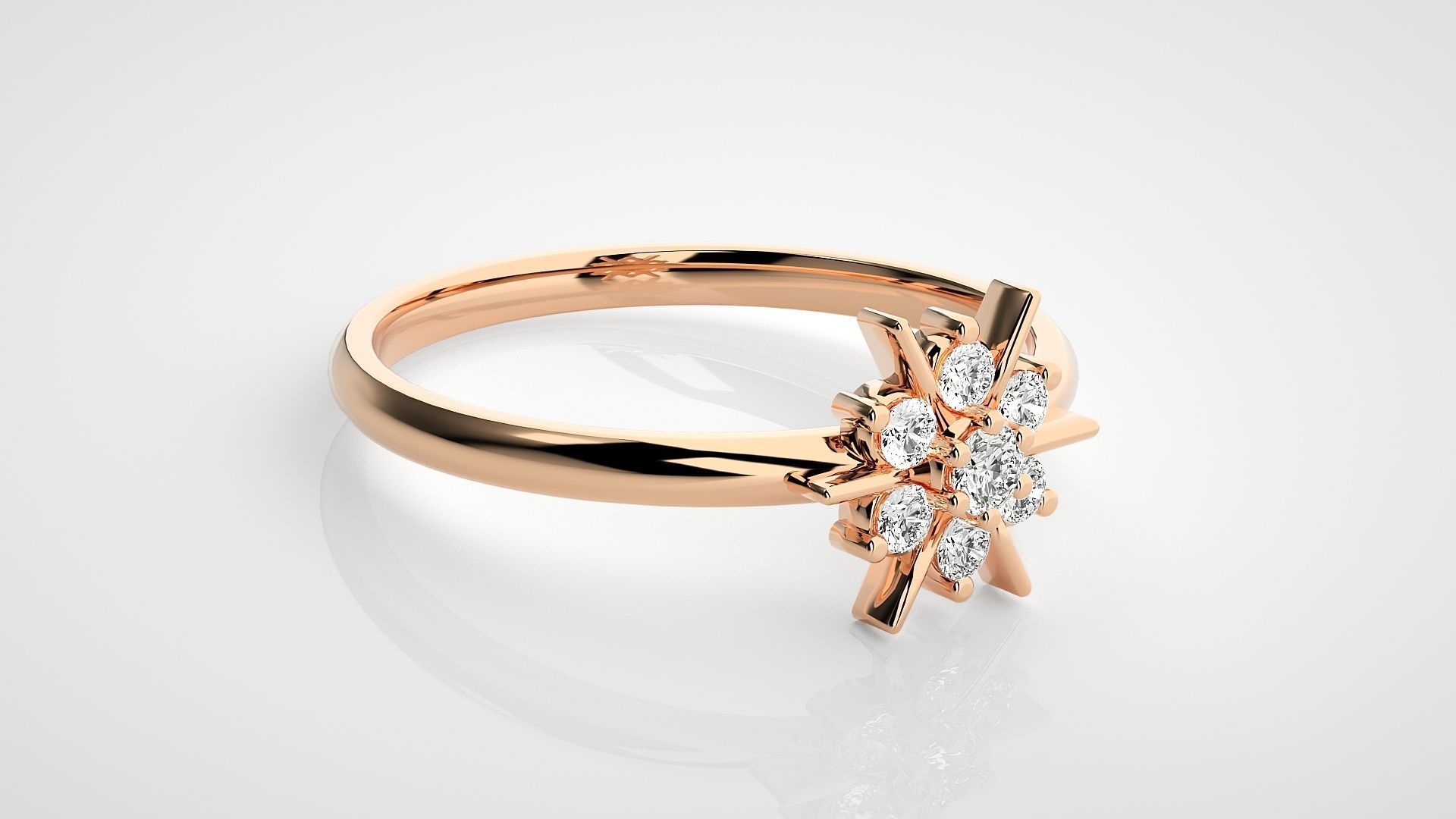 Star Ultra light wt minimalist Women Ring 3dm stl renders 3D print model_1