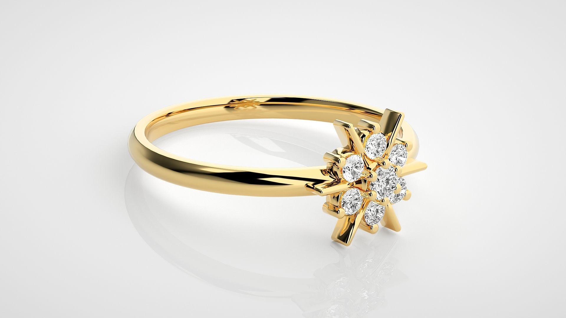 Star Ultra light wt minimalist Women Ring 3dm stl renders 3D print model_14