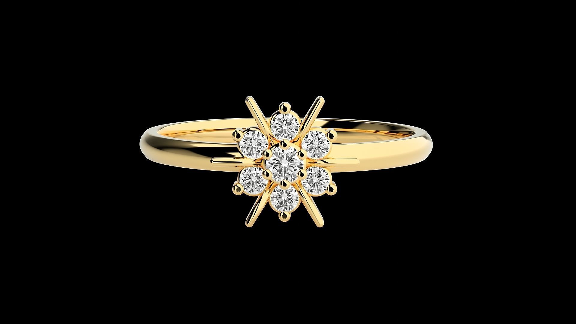 Star Ultra light wt minimalist Women Ring 3dm stl renders 3D print model_16